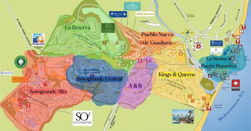 Key areas of Sotogrande
